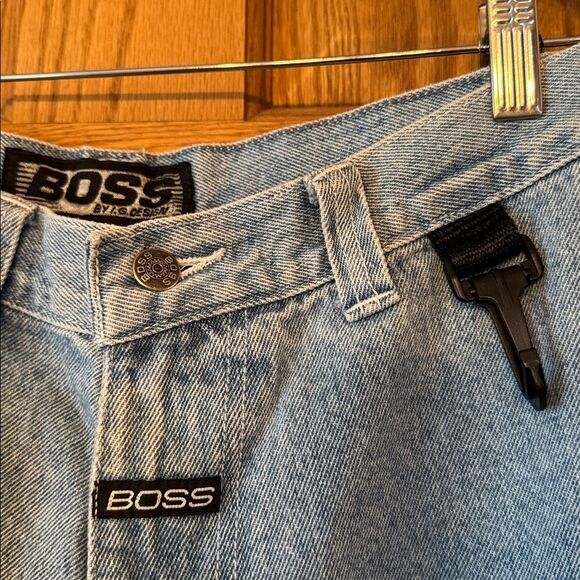 BOSS BY I.G. DESIGN Baggy Y2K Skater Hip-Hop Embroidered Pocket Denim Jeans - Picture 3 of 16